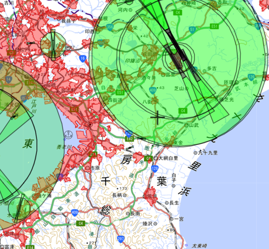 地理院地図で千葉県を表示