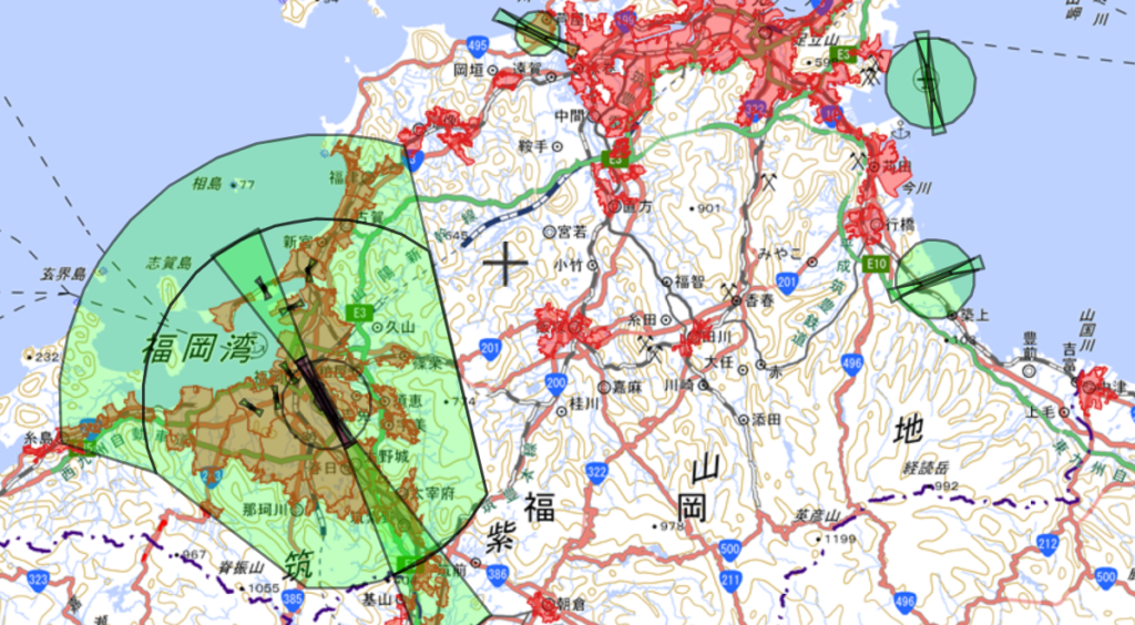 福岡県の国土地理院地図